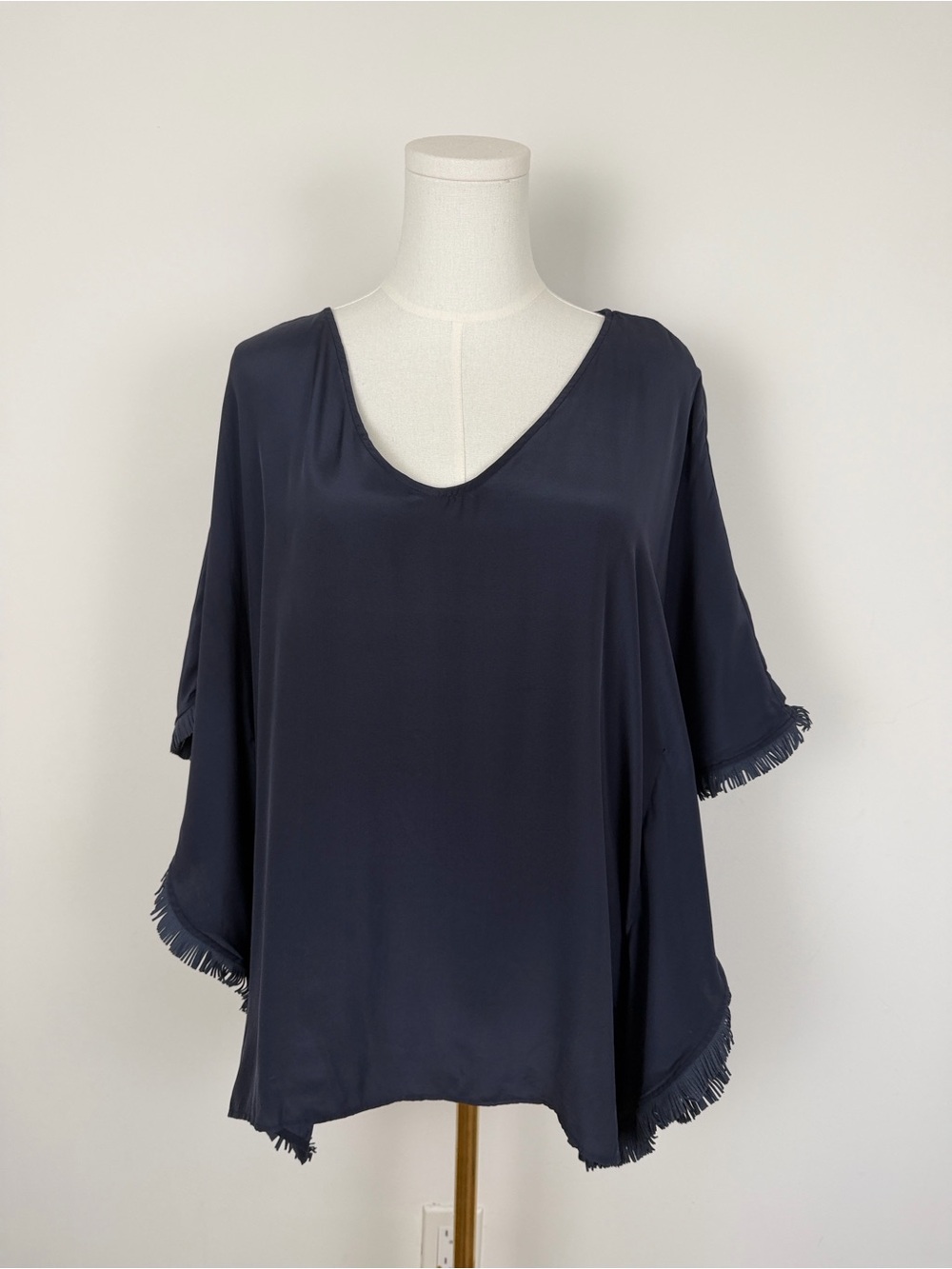 Marie Oliver Silk Fringe Kaftan Tunic M